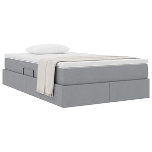 vidaXL Storage Bed with Mattress Light Gray 120 x 190 cm Polyester