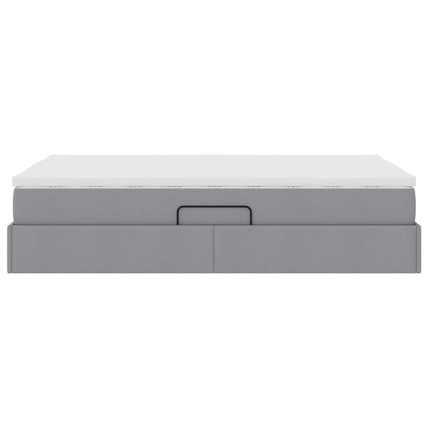 vidaXL Storage Bed with Mattress Light Gray 120 x 190 cm Polyester