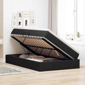 vidaXL Storage Bed with Mattress Black 120 x 190 cm Polyester