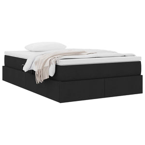vidaXL Storage Bed with Mattress Black 120 x 190 cm Polyester