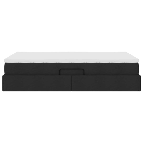 vidaXL Storage Bed with Mattress Black 120 x 190 cm Polyester