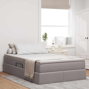 vidaXL Storage Bed with Mattress Taupe 120 x 190 cm Polyester