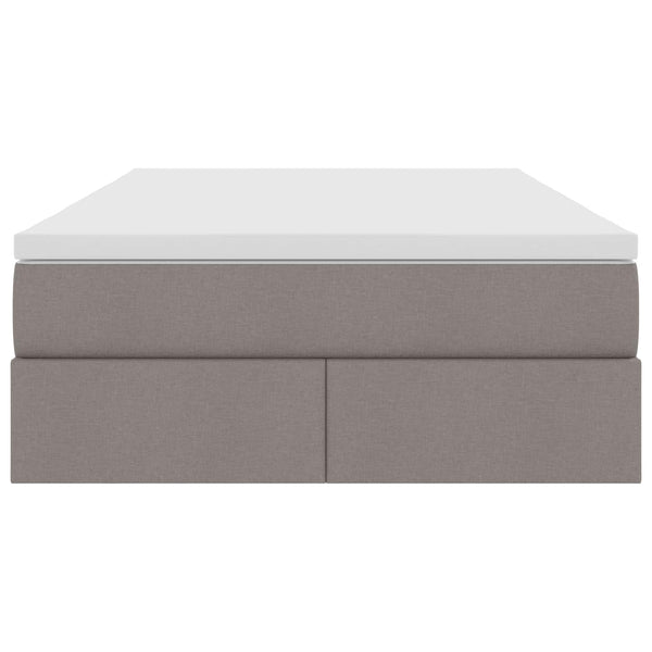 vidaXL Storage Bed with Mattress Taupe 120 x 190 cm Polyester