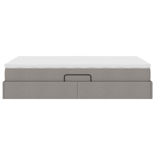 vidaXL Storage Bed with Mattress Taupe 120 x 190 cm Polyester