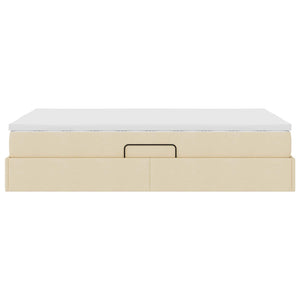 vidaXL Storage Bed with Mattress Cream 120 x 190 cm Polyester