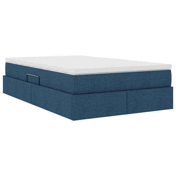 vidaXL Storage Bed with Mattress Blue 120 x 190 cm Polyester