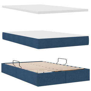 vidaXL Storage Bed with Mattress Blue 120 x 190 cm Polyester