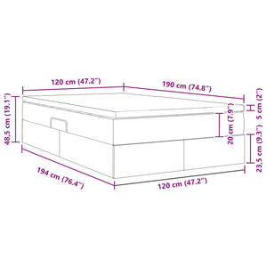 vidaXL Storage Bed with Mattress Blue 120 x 190 cm Polyester