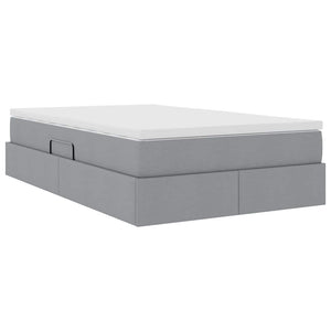 vidaXL Storage Bed with Mattress Light Grey 120 x 200 cm Polyester