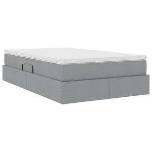vidaXL Storage Bed with Mattress Light Grey 120 x 200 cm Polyester
