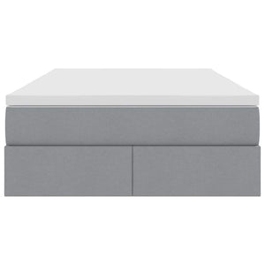 vidaXL Storage Bed with Mattress Light Grey 120 x 200 cm Polyester