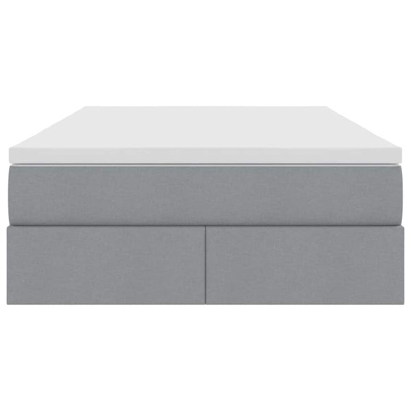 vidaXL Storage Bed with Mattress Light Grey 120 x 200 cm Polyester
