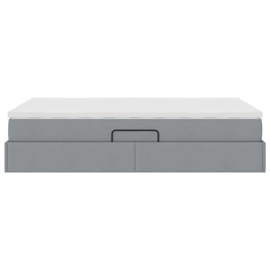 vidaXL Storage Bed with Mattress Light Grey 120 x 200 cm Polyester