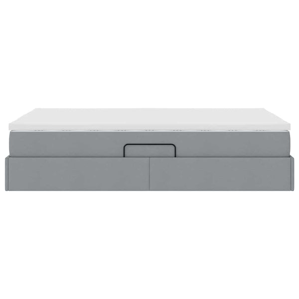 vidaXL Storage Bed with Mattress Light Grey 120 x 200 cm Polyester