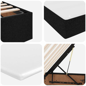 vidaXL Storage Bed with Mattress Black 120 x 200 cm Polyester