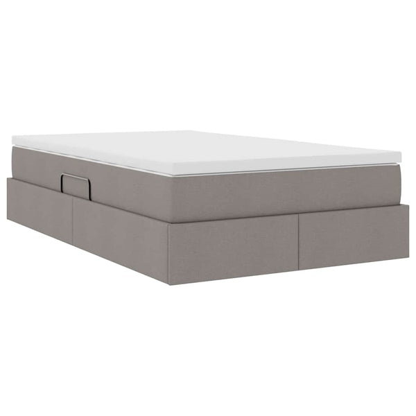 vidaXL Storage Bed with Mattress Taupe 120 x 200 cm Polyester