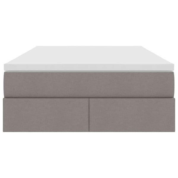vidaXL Storage Bed with Mattress Taupe 120 x 200 cm Polyester