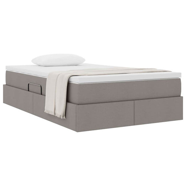 vidaXL Storage Bed with Mattress Taupe 120 x 200 cm Polyester