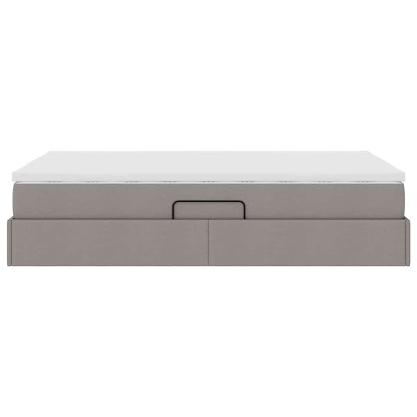 vidaXL Storage Bed with Mattress Taupe 120 x 200 cm Polyester