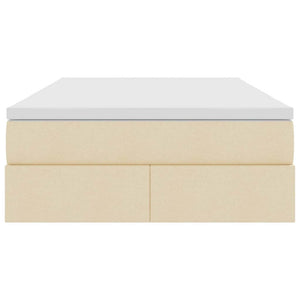vidaXL Storage Bed with Mattress Cream 120 x 200 cm Polyester