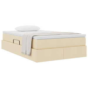 vidaXL Storage Bed with Mattress Cream 120 x 200 cm Polyester