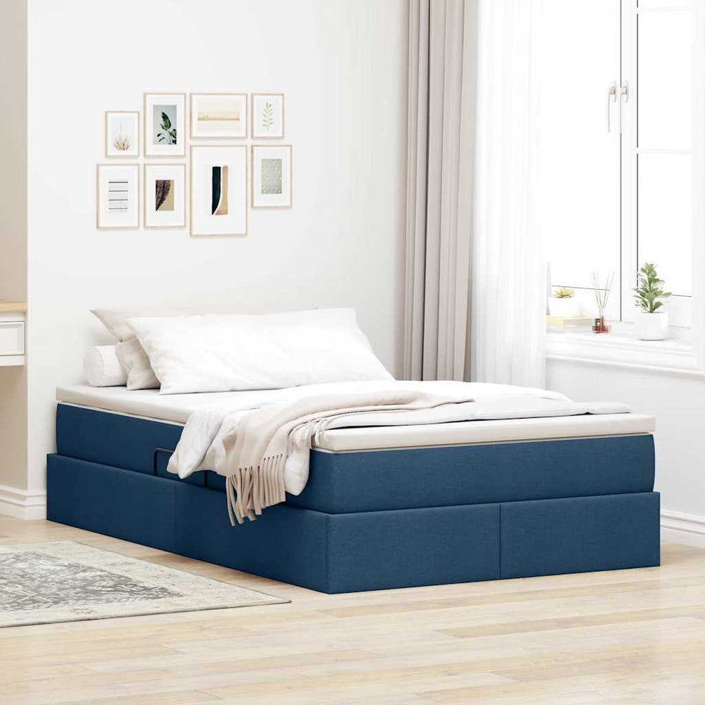 vidaXL Storage Bed with Mattress Blue 120 x 200 cm Polyester