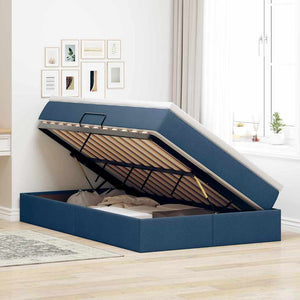 vidaXL Storage Bed with Mattress Blue 120 x 200 cm Polyester