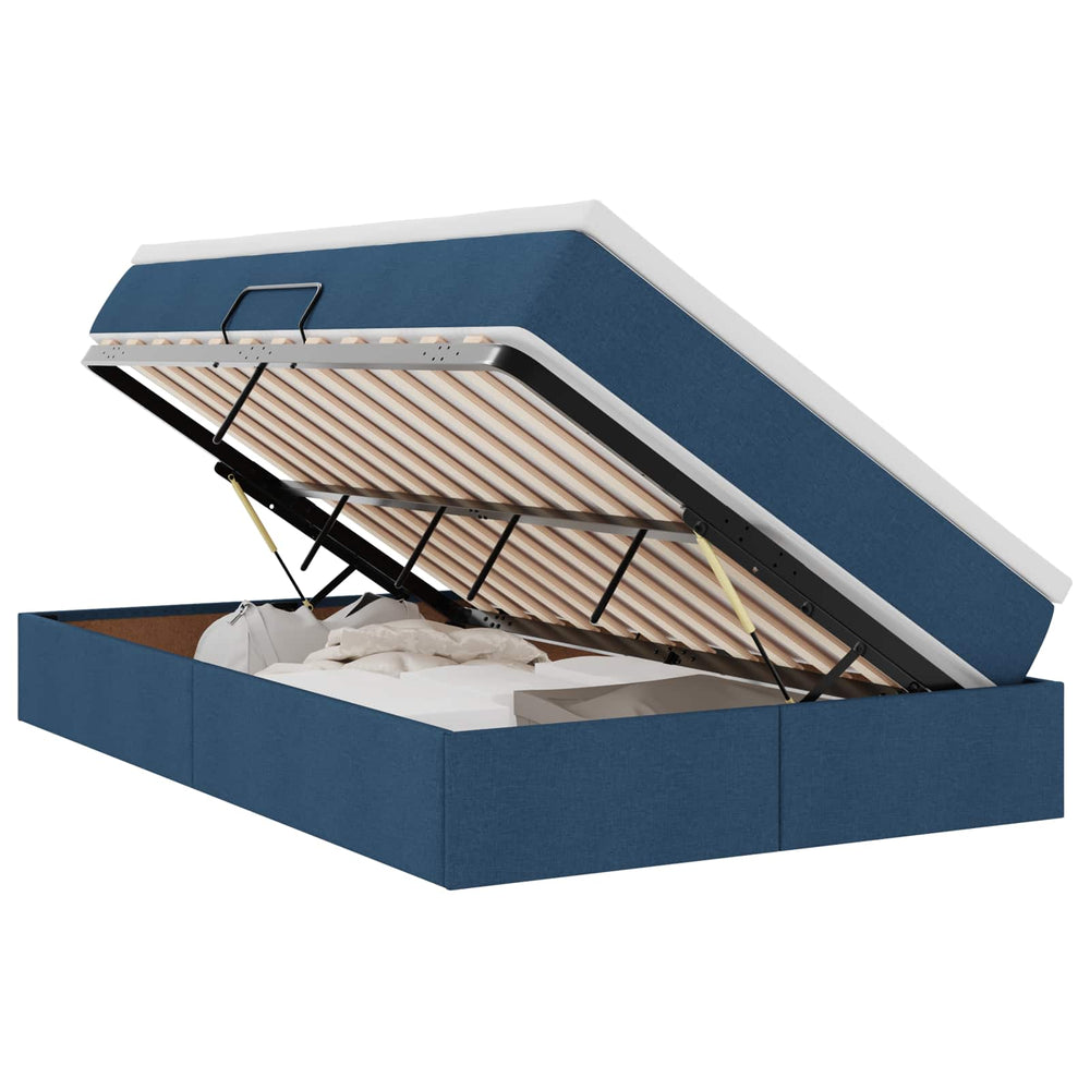 vidaXL Storage Bed with Mattress Blue 120 x 200 cm Polyester