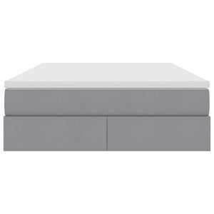 vidaXL Storage Bed with Mattress Light Grey 140 x 190 cm Polyester