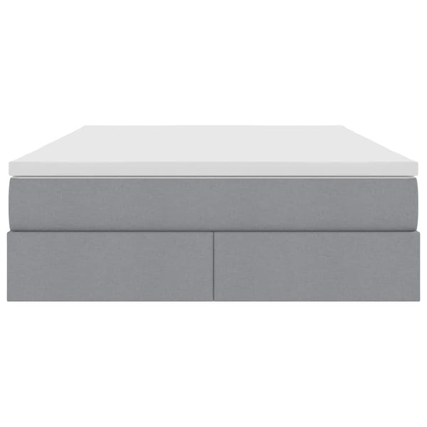 vidaXL Storage Bed with Mattress Light Grey 140 x 190 cm Polyester