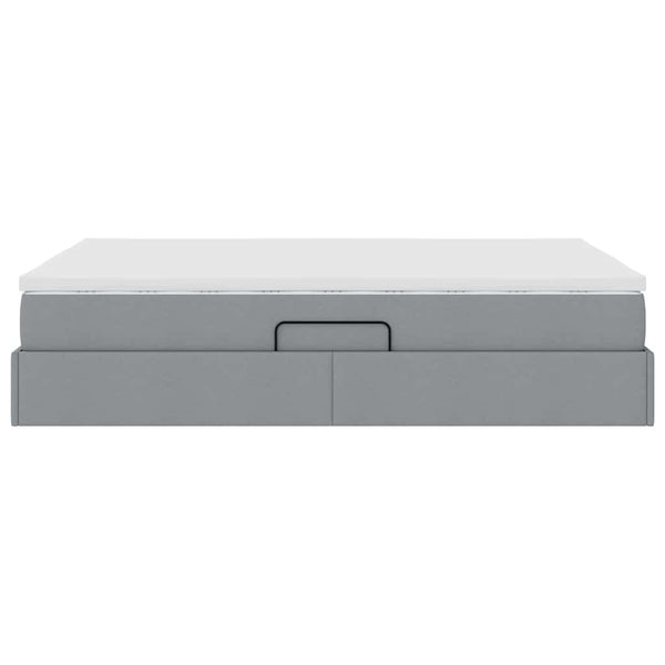 vidaXL Storage Bed with Mattress Light Grey 140 x 190 cm Polyester