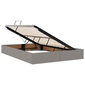 vidaXL Storage Bed with Mattress Taupe 140 x 190 cm Polyester