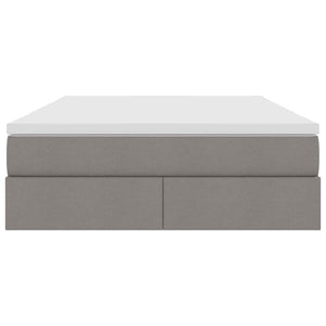 vidaXL Storage Bed with Mattress Taupe 140 x 190 cm Polyester