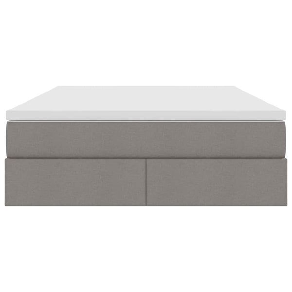 vidaXL Storage Bed with Mattress Taupe 140 x 190 cm Polyester