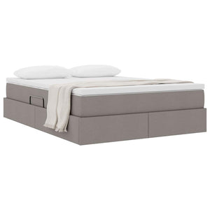 vidaXL Storage Bed with Mattress Taupe 140 x 190 cm Polyester