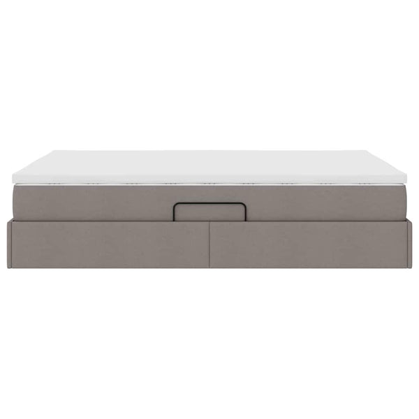 vidaXL Storage Bed with Mattress Taupe 140 x 190 cm Polyester