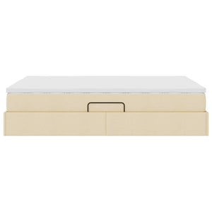 vidaXL Storage Bed with Mattress Cream 140 x 190 cm Polyester