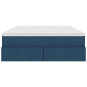 vidaXL Storage Bed with Mattress Blue 140 x 190 cm Polyester