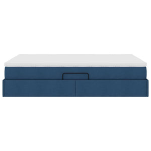 vidaXL Storage Bed with Mattress Blue 140 x 190 cm Polyester
