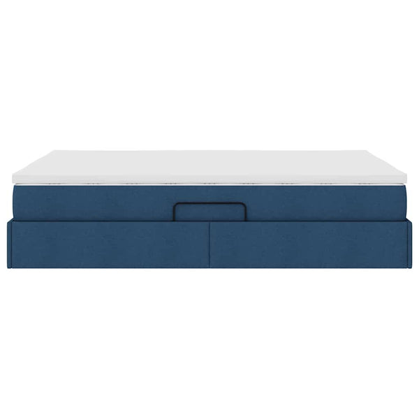 vidaXL Storage Bed with Mattress Blue 140 x 190 cm Polyester