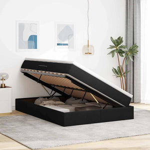 vidaXL Storage Bed with Mattress Black 140 x 200 cm Polyester