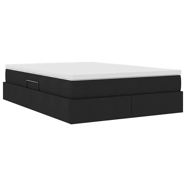 vidaXL Storage Bed with Mattress Black 140 x 200 cm Polyester