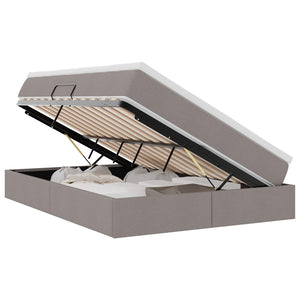 vidaXL Storage Bed with Mattress Taupe 140 x 200 cm Polyester