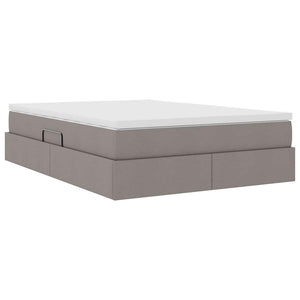 vidaXL Storage Bed with Mattress Taupe 140 x 200 cm Polyester