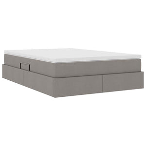 vidaXL Storage Bed with Mattress Taupe 140 x 200 cm Polyester