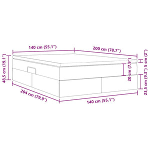 vidaXL Storage Bed with Mattress Taupe 140 x 200 cm Polyester