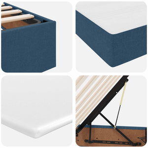 vidaXL Storage Bed with Mattress Blue 140 x 200 cm Polyester