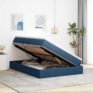 vidaXL Storage Bed with Mattress Blue 140 x 200 cm Polyester