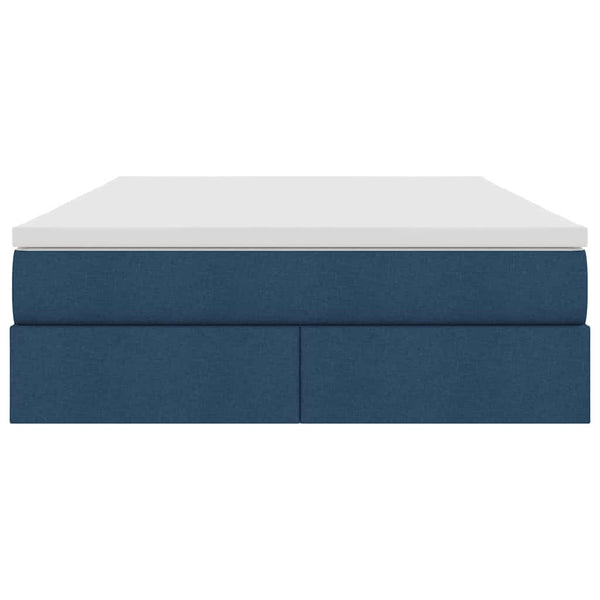 vidaXL Storage Bed with Mattress Blue 140 x 200 cm Polyester