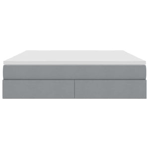 vidaXL Storage Bed with Mattress Light Grey 160 x 200 cm Polyester